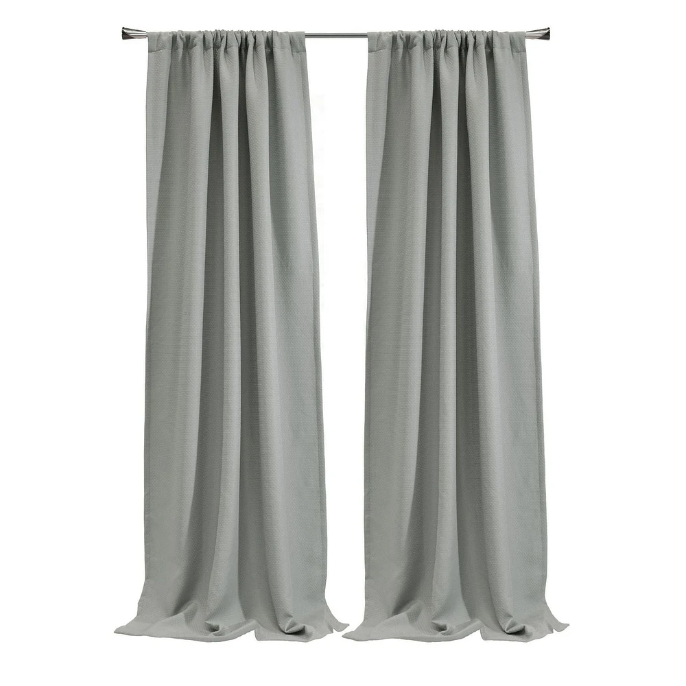 Loft Living Brasilia Room Darkening Dual Header Single Curtain Panel 52 x 108 in Silver