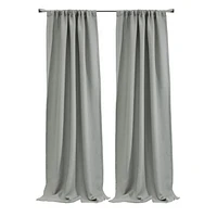 Loft Living Brasilia Room Darkening Dual Header Single Curtain Panel 52 x 108 in Silver