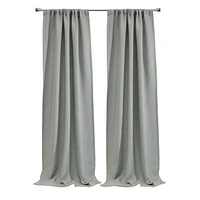 Loft Living Brasilia Room Darkening Dual Header Single Curtain Panel 52 x 84 in Silver