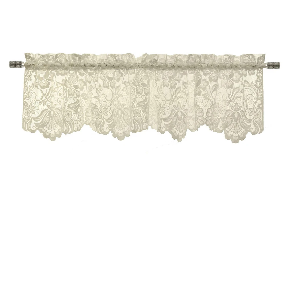 Loft Living Louis Sheer Rod Pocket Valance Only Flat 55 x 15 in Ivory