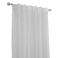 Loft Living Arezzo Sheer Dual Header Single Curtain Panel 52 x 95 in White