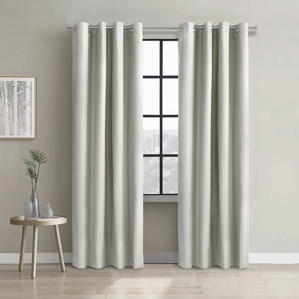 Loft Living Augustow Blackout Grommet Single Curtain Panel 52 x 108 in White