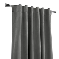 Loft Living Sicily Room Darkening Dual Header Single Curtain Panel 50 x 63 in Charcoal