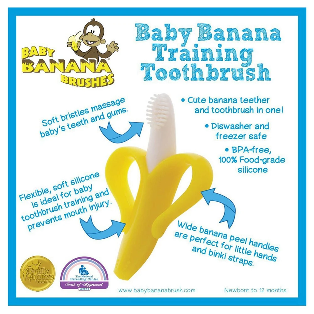 Baby Banana Infant Toothbrush Teether, 0 to 12 months