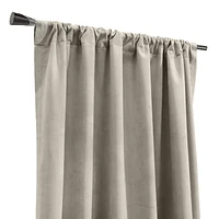 Loft Living Sicily Room Darkening Dual Header Single Curtain Panel 50 x 63 in Oyster