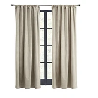 Loft Living Sicily Room Darkening Dual Header Single Curtain Panel 50 x 63 in Oyster