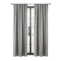 Loft Living Sicily Room Darkening Dual Header Single Curtain Panel 50 x 84 in Silver