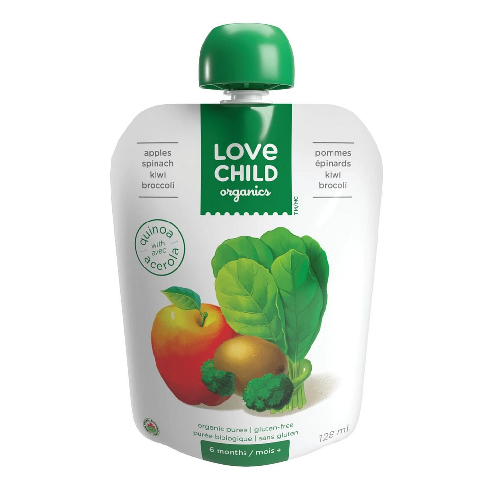 Love Child Pommes, épinards, kiwi + brocoli 128 ml