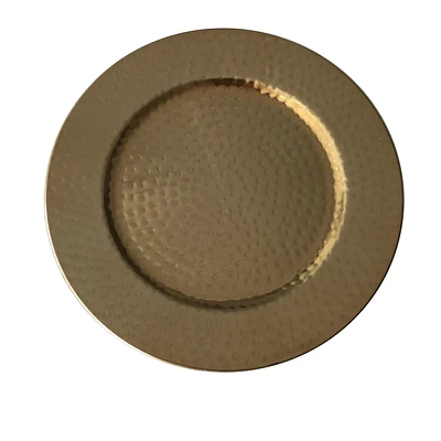 Holiday Time 13Inch Plastic Foil Charger Plates in Gold color