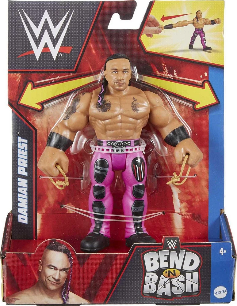 WWE Bend ‘N Bash Action Figure Damian Priest, 5.5-inch Collectible for Ages 6 Years Old & Up