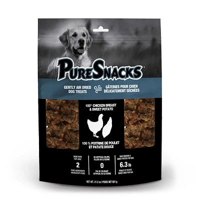 PureSnacks jerky de poulet et patate douce pour chien 601g