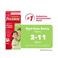 Tylenol Children's Medicine for Fever & Pain, Dye-Free Berry Liquid, 100 mL