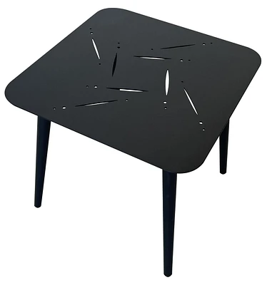 Istanbul square aluminum side accent table in black finish