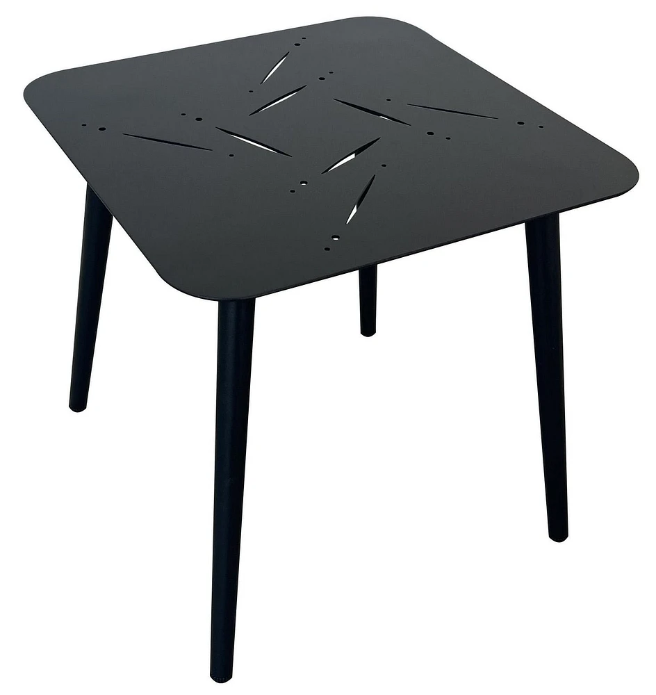 Table d'appoint carrée Istanbul en aluminium, finition noire