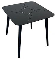 Istanbul square aluminum side accent table in black finish