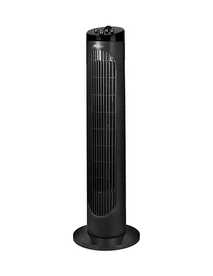 Royal Sovereign slim profile 29” vertical oscillating tower fan with timer.