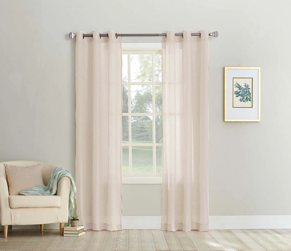 SUN TEXTILE CRUSHED GROMMET SHEER VOILE CURTAIN