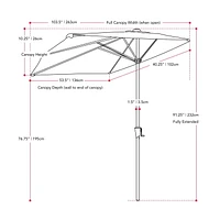 Demi-parasol CorLiving de 8,5 pi résistant aux UV