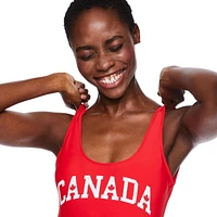 Maillot de bain 1 pièce au motif la fête du Canada George pour femmes Tailles TP–TTG