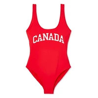 Maillot de bain 1 pièce au motif la fête du Canada George pour femmes Tailles TP–TTG