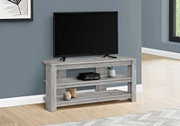 Monarch Specialties Tv Stand, 42 Inch, Console, Media Entertainment Center, Storage Shelves, Living Room, Bedroom, Laminate, Grey, Contemporary, Modern