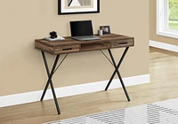 Monarch Specialties Computer Desk, Home Office, Laptop, Left, Right Set-up, Storage Drawers, 42"l, Work, Metal, Laminate, Brown, Black, Contemporary, Modern