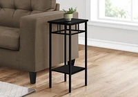 Monarch Specialties Accent Table, Side, End, Plant Stand, Square, Living Room, Bedroom, Metal, Laminate, Black, Contemporary, Modern