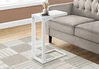 Monarch Specialties Accent Table, C-shaped, End, Side, Snack, Living Room, Bedroom, Metal, Laminate, White, Contemporary, Modern