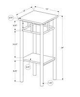 Monarch Specialties Accent Table, Side, End, Plant Stand, Square, Living Room, Bedroom, Metal, Laminate, Black, Contemporary, Modern