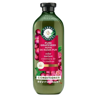 Herbal Essences Pure Grapeseed Colour Nurture Sulfate Free Conditioner, Hair Protection and Colour Nourishment, with Certified Camellia Oil and Aloe Vera, For All Hair Types, Especially Colour Treated Hair, 400ML