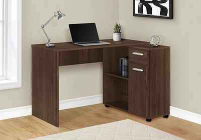 Monarch Specialties Computer Desk, Home Office, Corner, Storage Drawers, 46"l, L Shape, Work, Laptop, Laminate, Walnut, Contemporary, Modern