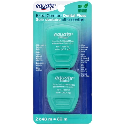 Soie dentaire à la menthe ultra confort Equate 2 x 40 m