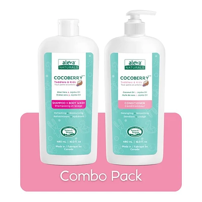 Aleva Naturals Cocoberry Shampoo & Body Wash & Conditioner DUO- 480ml x 2