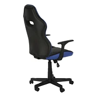 Monarch Specialties Office Chair, Gaming, Adjustable Height, Swivel, Ergonomic, Armrests, Computer Desk, Work, Pu Leather Look, Metal, Blue, Black, Contemporary, Modern