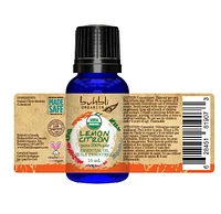 Buhbli Organics - Organic Lemon Essential Oil, 15ml, Organic & 100% Pure