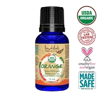 Buhbli Organics - Organic Orange Essential Oil, 15ml, 100% Pure & Natural - Bottled in Canada