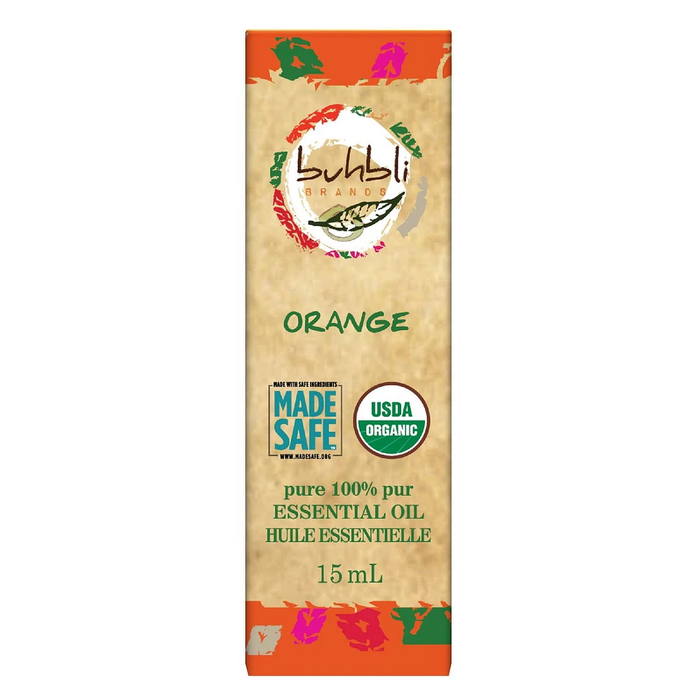 Buhbli Organics - Organic Orange Essential Oil, 15ml, 100% Pure & Natural - Bottled in Canada