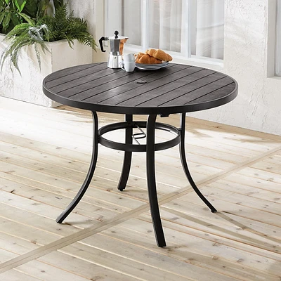 HOMETRENDS Patio Faux Wood Dining Table - Brown