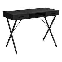 Monarch Specialties Computer Desk, Home Office, Laptop, Left, Right Set-up, Storage Drawers, 42"l, Work, Metal, Laminate, Black, Contemporary, Modern