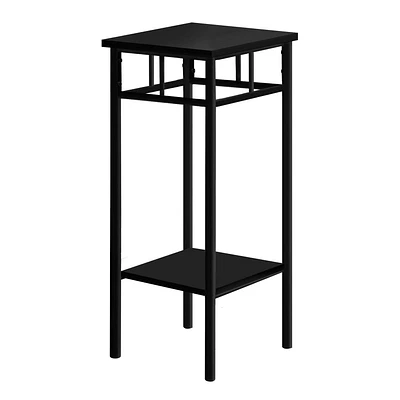 Monarch Specialties Accent Table, Side, End, Plant Stand, Square, Living Room, Bedroom, Metal, Laminate, Black, Contemporary, Modern