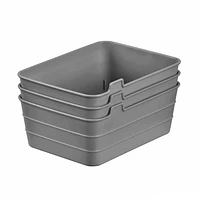 3 Pack Rectangular Mini Flex Bin, Flexible Storage Bins