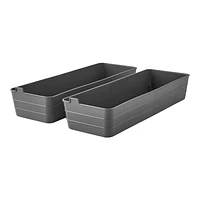 2 Pack Long Mini Flex Bins, Flexible Storage Bins