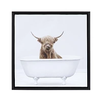 Sentra Highland Cows Framed Canvas Art Set, 13in W x 13in H x 1in D