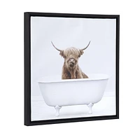 Sentra Highland Cows Framed Canvas Art Set, 13in W x 13in H x 1in D