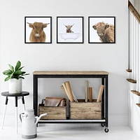 Sentra Highland Cows Framed Canvas Art Set, 13in W x 13in H x 1in D