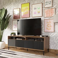 Mr. Kate Daphne TV Console, Walnut and Black