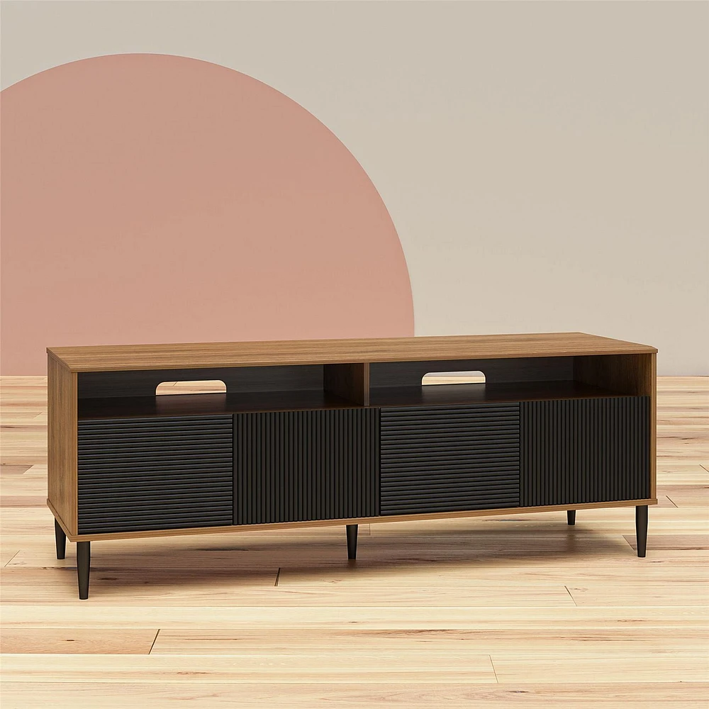 Mr. Kate Daphne TV Console, Walnut and Black