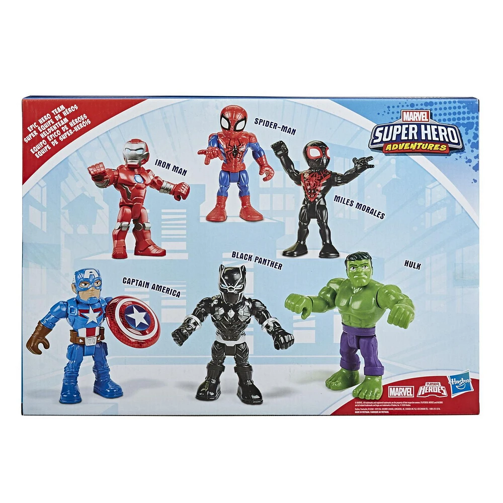 Playskool Heroes Marvel Super Hero Adventures 5-Inch Action Figure Toy 6-Pack, Includes Spider-Man and Hulk