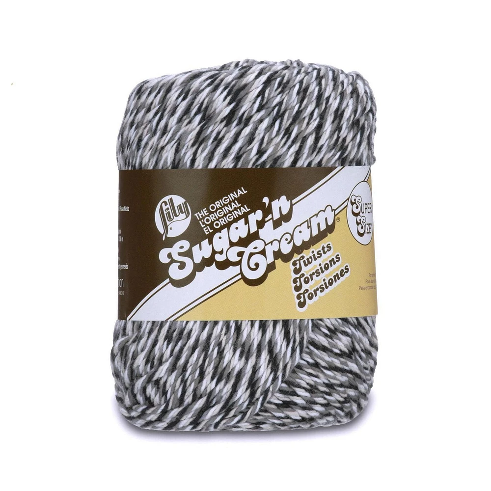 Lily Sugar N' Cream Super Size Twists  Yarn, Overcast Twists, 3oz(85g), Medium, Cotton