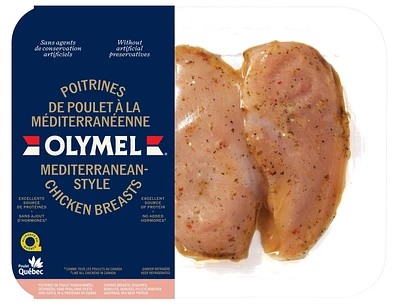 Poitrines de poulet à la Méditérannéenne, poulet à la Méditérannéenne, 0.55 - 0.85 KG